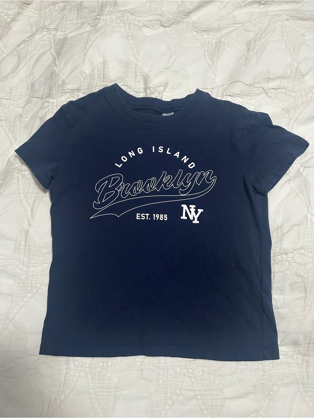H&M Navy Graphic 'Brooklyn' Short Sleeve Tee